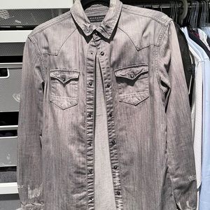 Allsaints grey denim shirt size XS